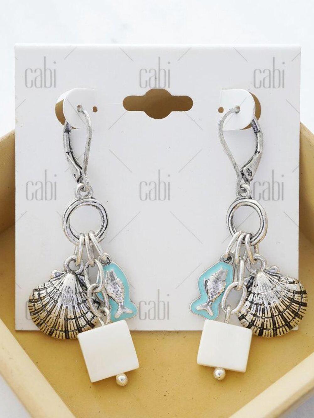 Cabi Harbor Shell Charm Earrings